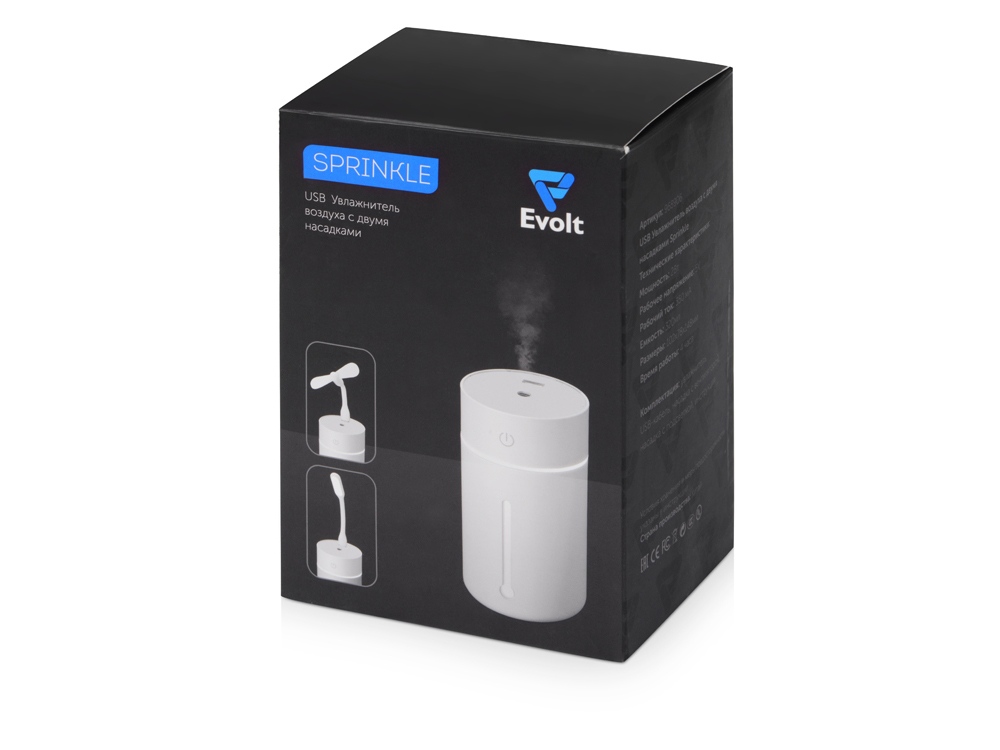 USB увлажнитель воздуха Sprinkle с двумя насадками, белый-10