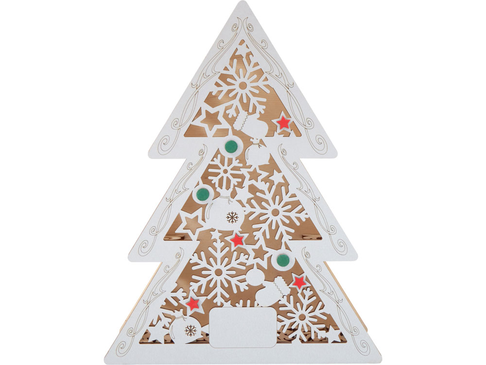 Шкатулка из фанеры в виде елки Firytale , серебристая-4