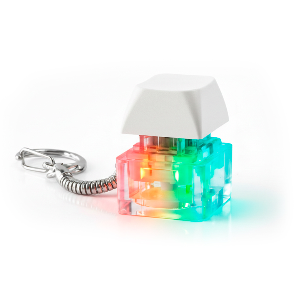 Брелок PUSH ME с LED подсветкой, Белый-1