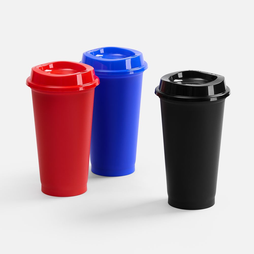 Стакан с крышкой Color Cap, ver.2, красный-2