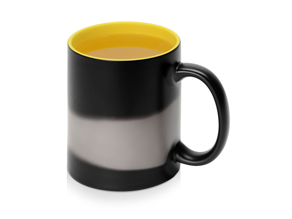 Кружка-хамелеон Surprise матовая, черный/желтый-2