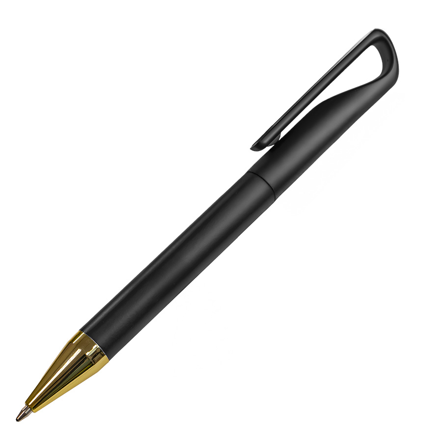 Ручка шариковая GLOSSY GOLD, черный, золотистый-1