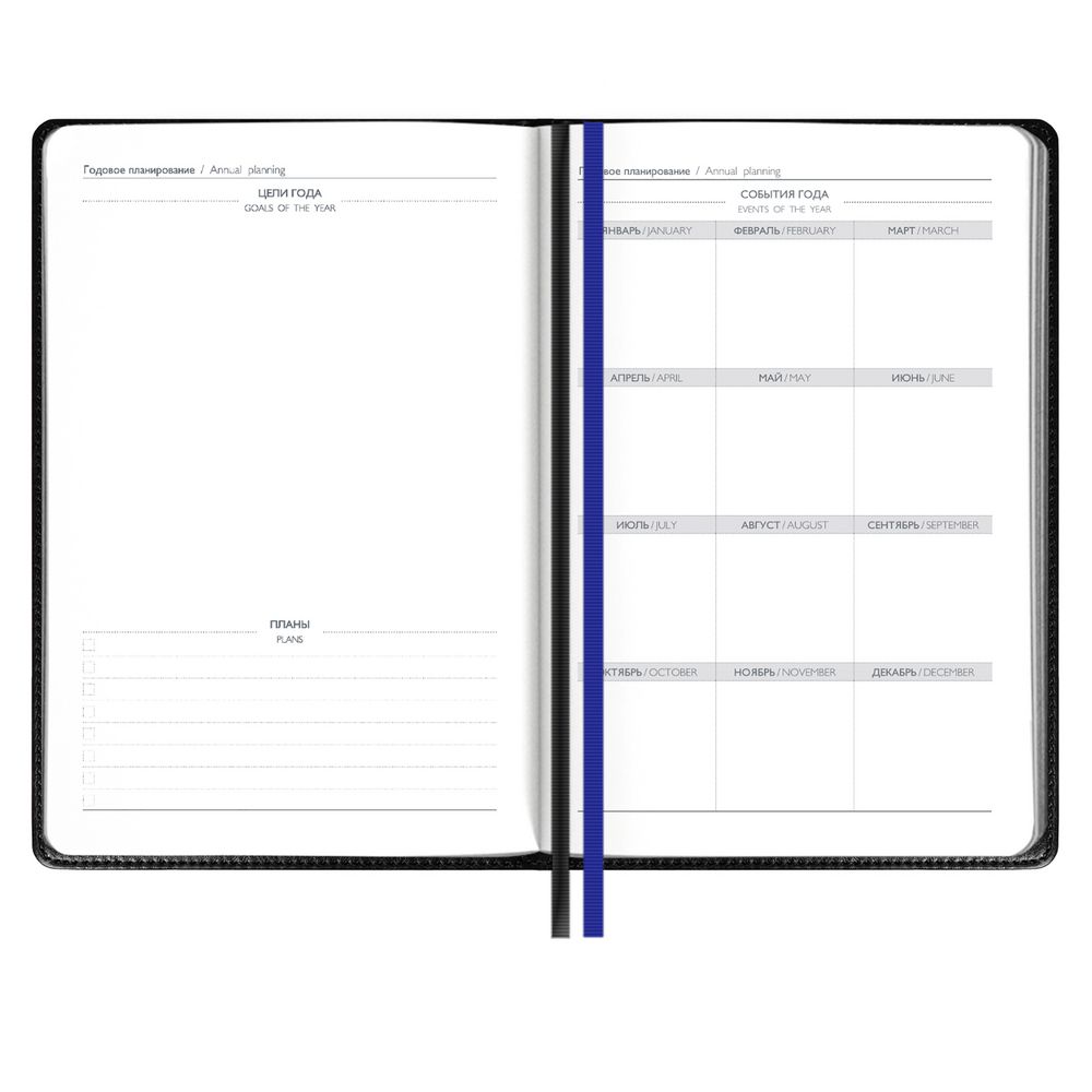 Ежедневник Alanis, недатированный, черный с синим-6