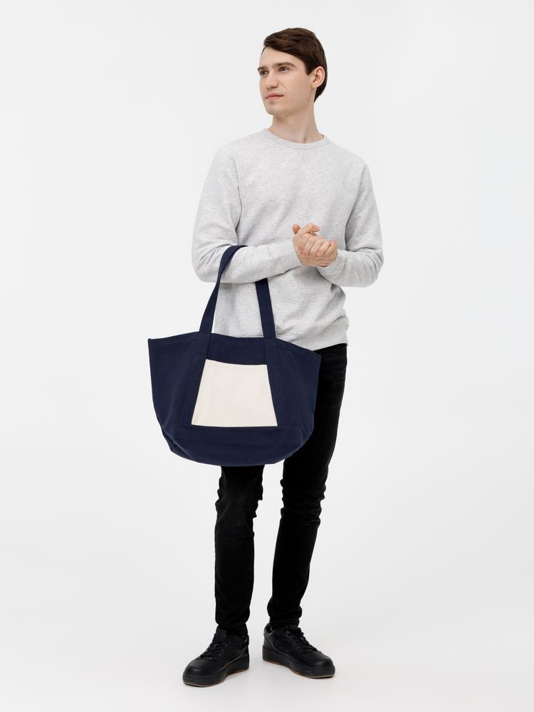 Шопер Shophop, синий с неокрашенным-5