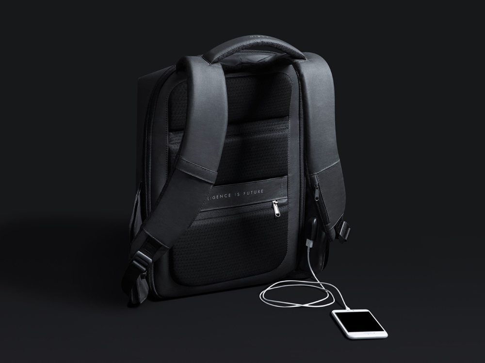 Водостойкий антикражный рюкзак Hipack для ноутбука 15.6, черный-7