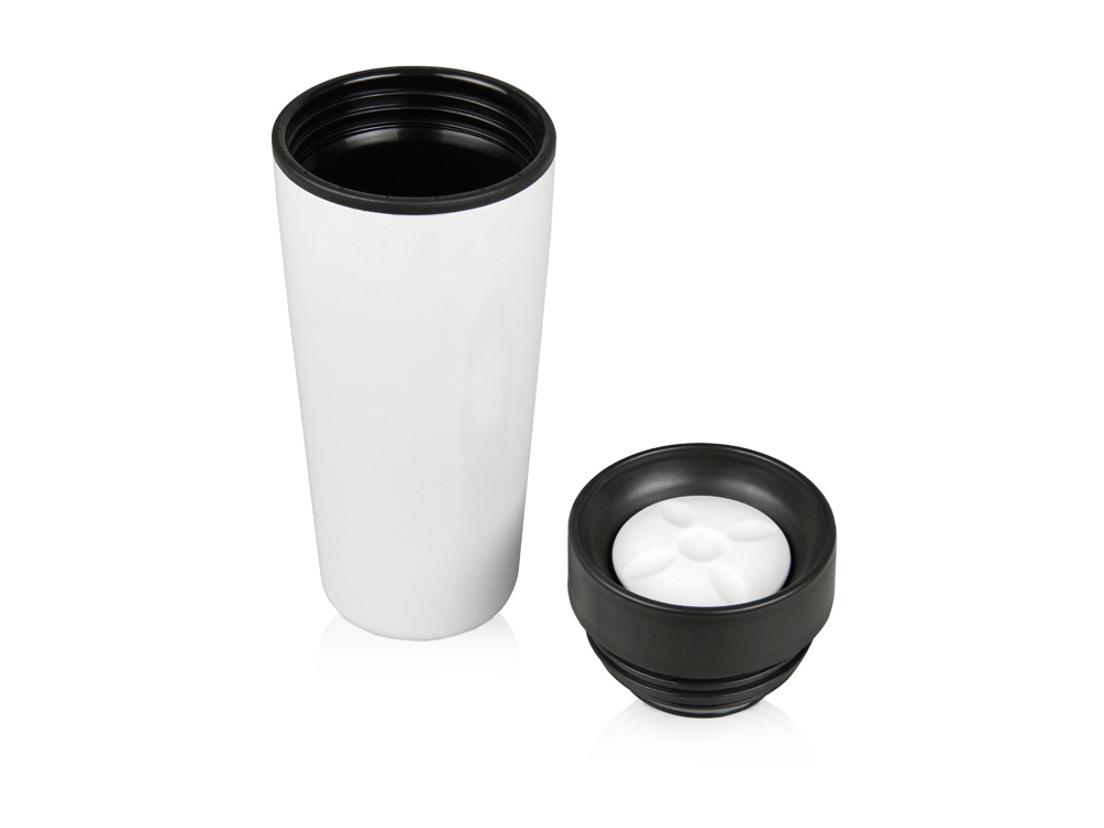 Кружка с термоизоляцией на 450 мл, белый-1