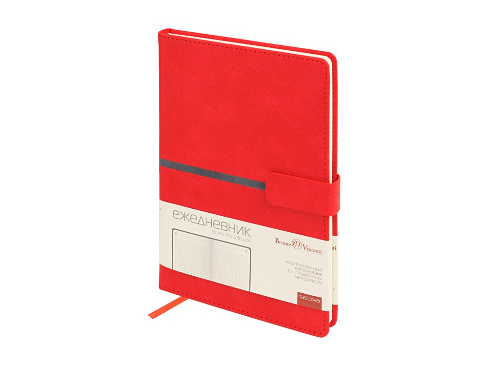 Ежедневник недатированный А5 Lyon, красный-0
