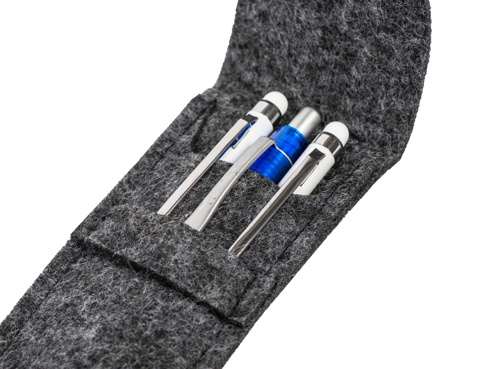 Футляр для ручек из RPET-фетра Felt, серый-2