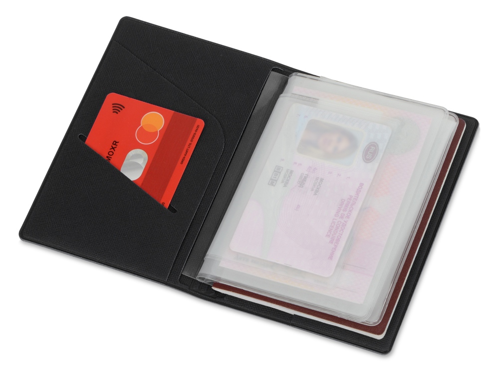 Классическая обложка для автодокументов Favor, черная-1