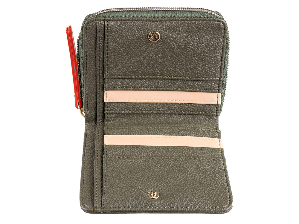 Кошелёк женский BUGATTI Ella, оливковый, полиуретан, 12х3х10 см-4