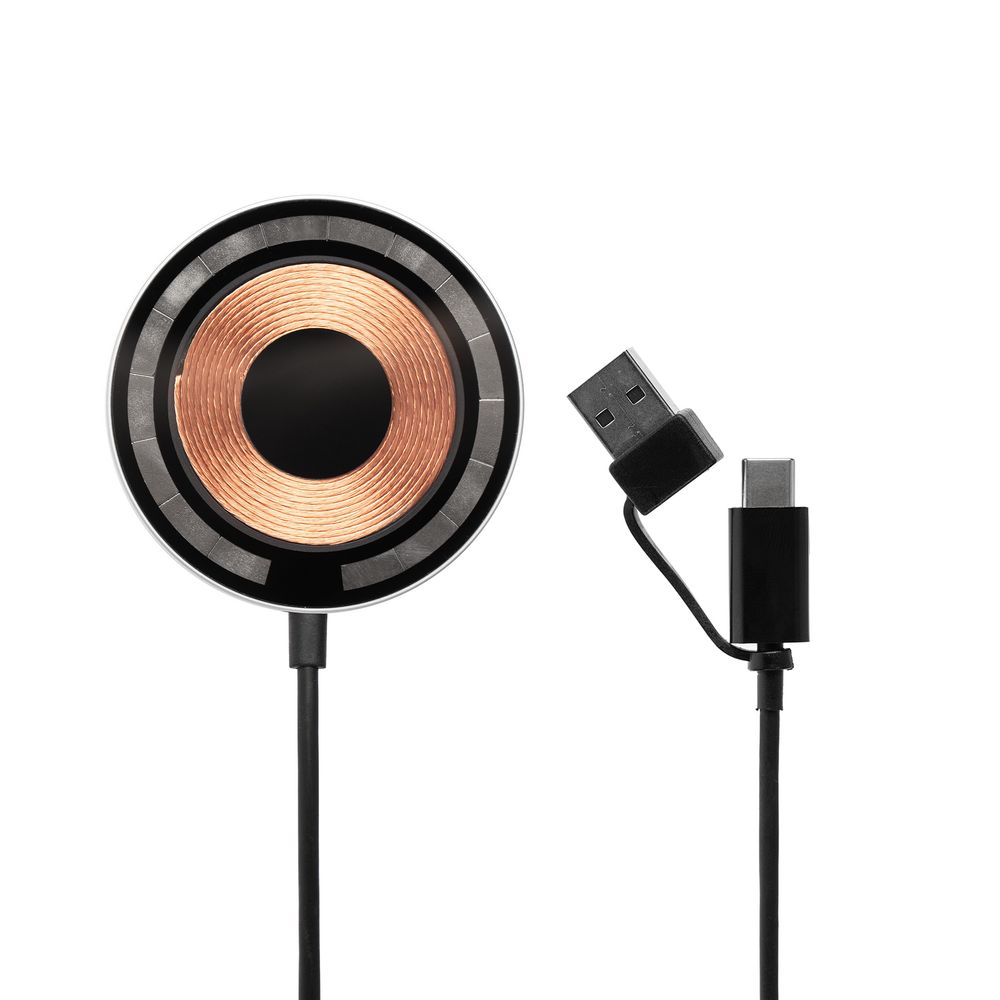 Магнитное зарядное устройство Cooper Rond, 15 Вт, серебристое-3