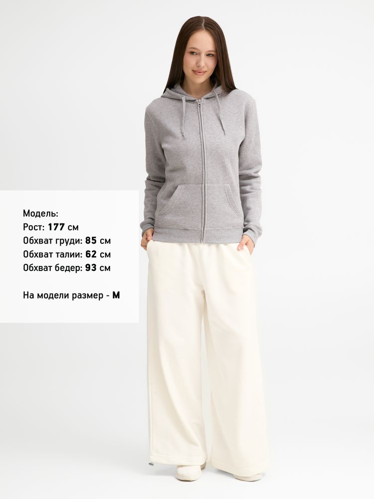 Толстовка женская на молнии с капюшоном Seven Women, серый меланж-2