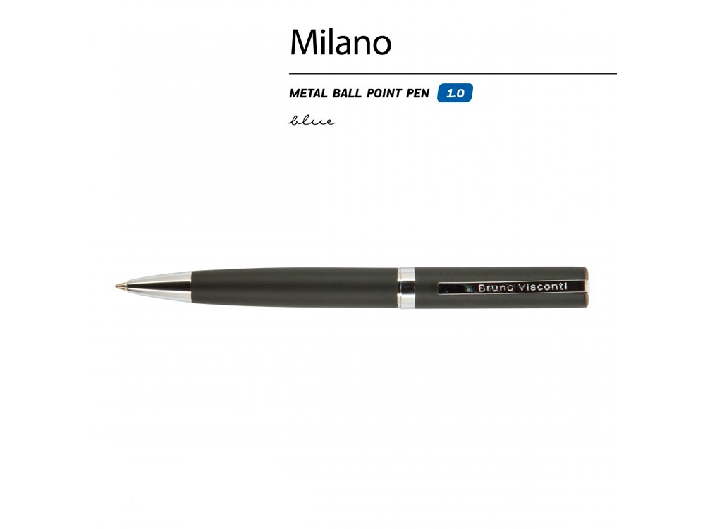 Ручка шариковая автоматическая BrunoVisconti® MILANO цвет корпуса черный, 1 мм-1