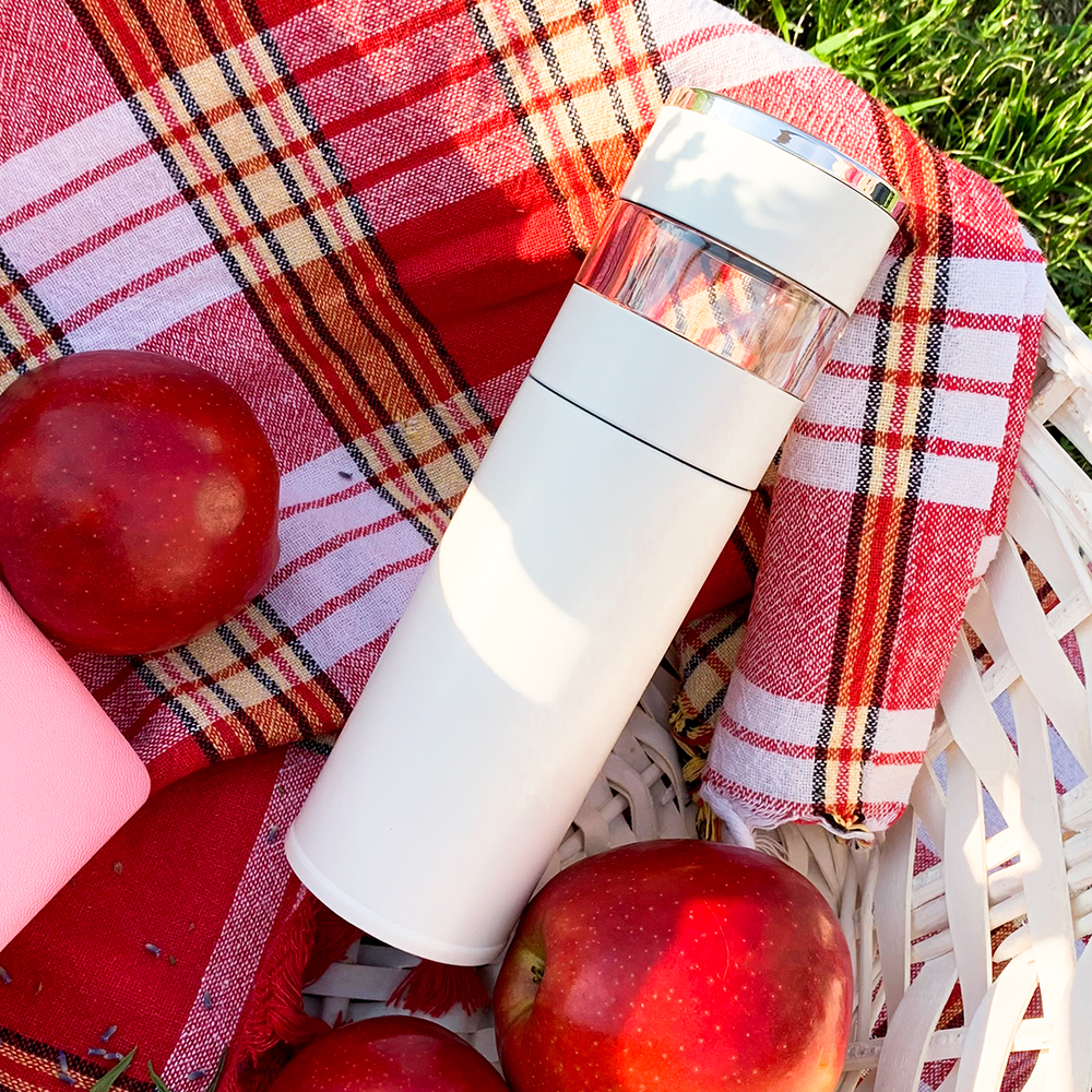 Термос Amber с инфьюзером и дисплеем, Белый-4