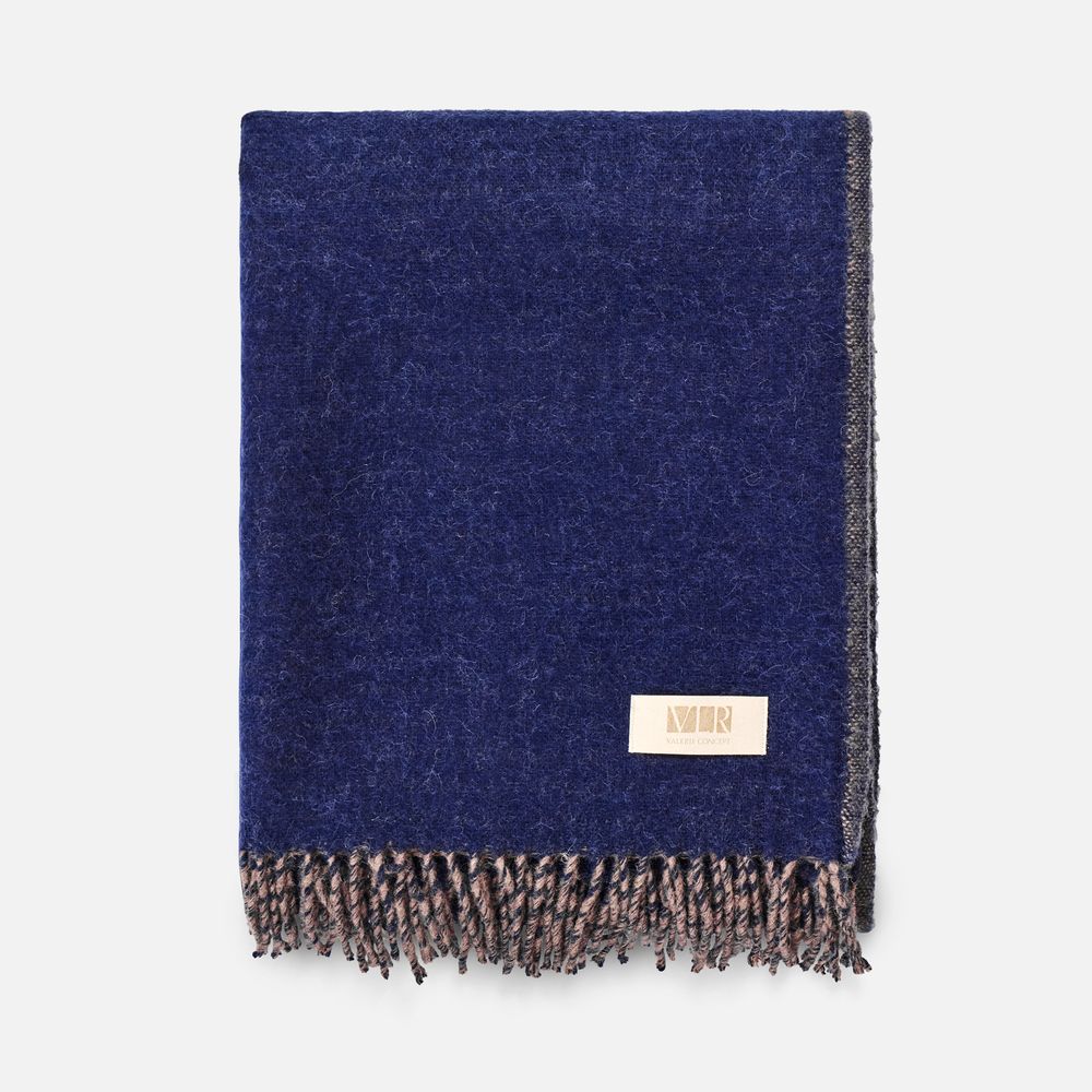 Плед Devika, синий с бежевым-0