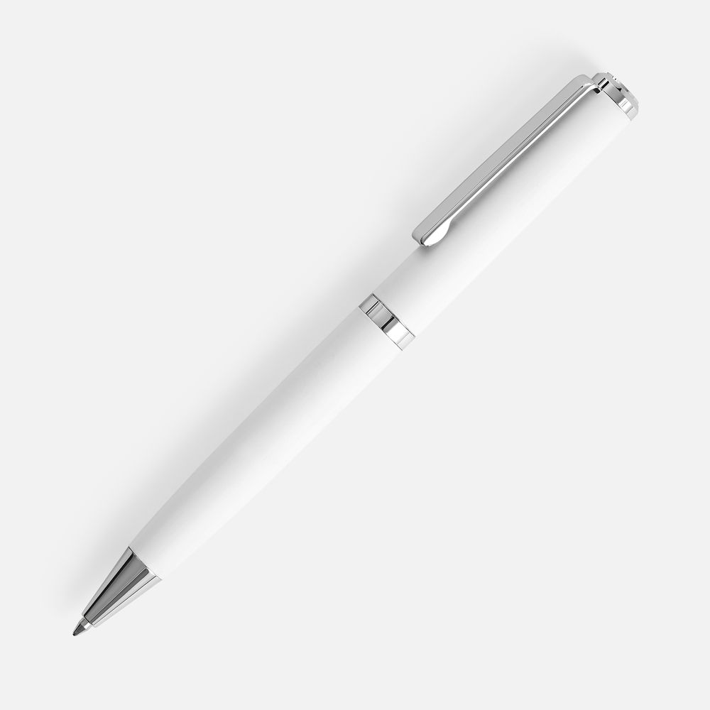Ручка шариковая Inkish Chrome в футляре, белая-0