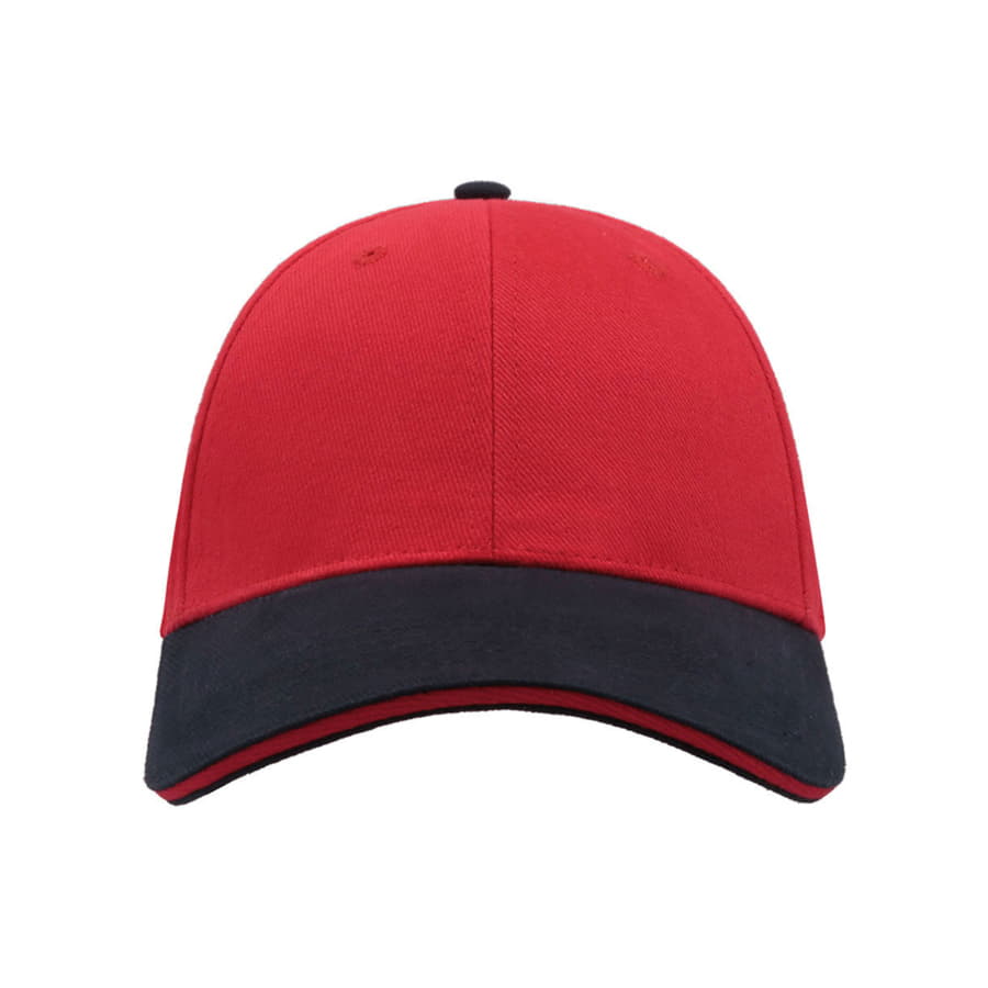 Бейсболка LIBERTY SANDWICH, 6 клиньев, сэндвич, металлическая застежка, красный, темно-синий-3
