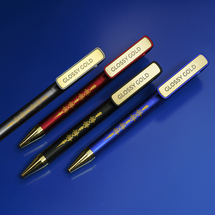 Ручка шариковая GLOSSY GOLD, серебристый, золотистый-3