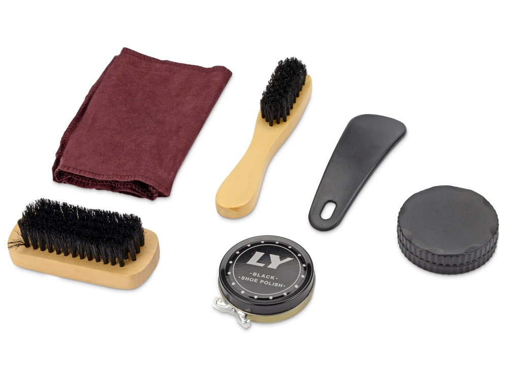 Набор аксессуаров для чистки обуви Кэрролтон, коричневый/натуральный-1