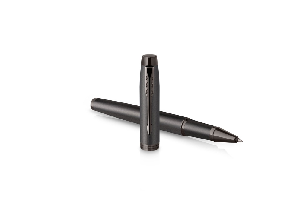 Ручка роллер Parker IM Monochrome Black, стержень:F, цвет чернил: black, в подарочной упаковке.-2