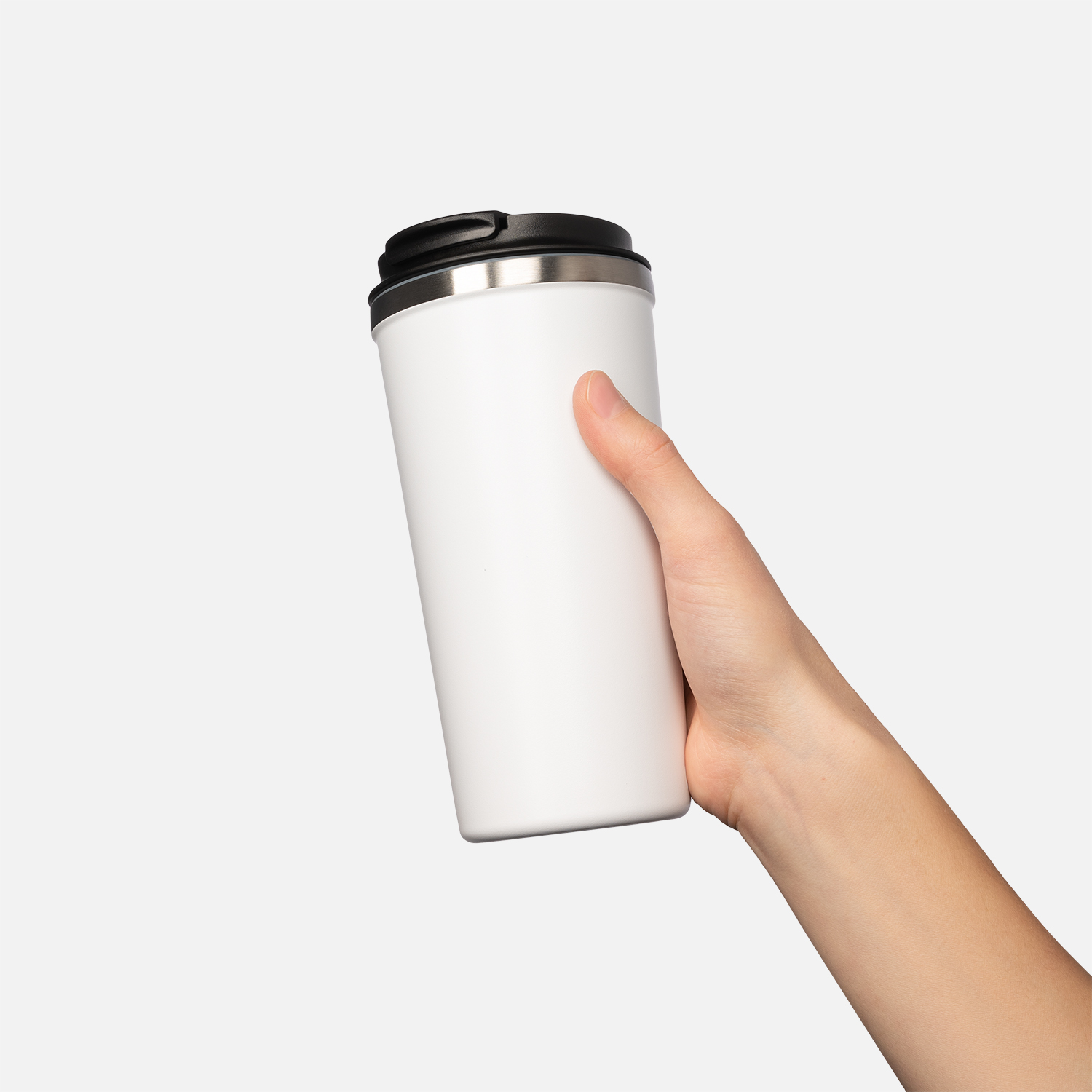 Термокружка вакуумная Palermo, белая, зернистое покрытие-4