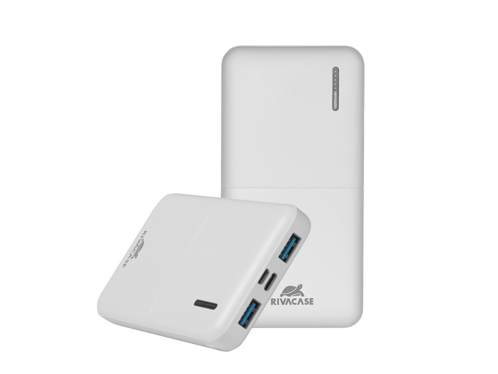 RIVACASE VA2532 (10000 мАч) QC/PD 20W внешний аккумулятор с дисплеем, белый 12/48-8