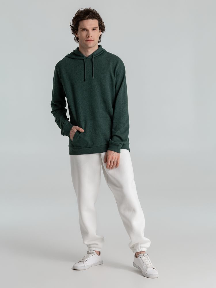 Толстовка с капюшоном унисекс Hoodie, темно-зеленый меланж-5