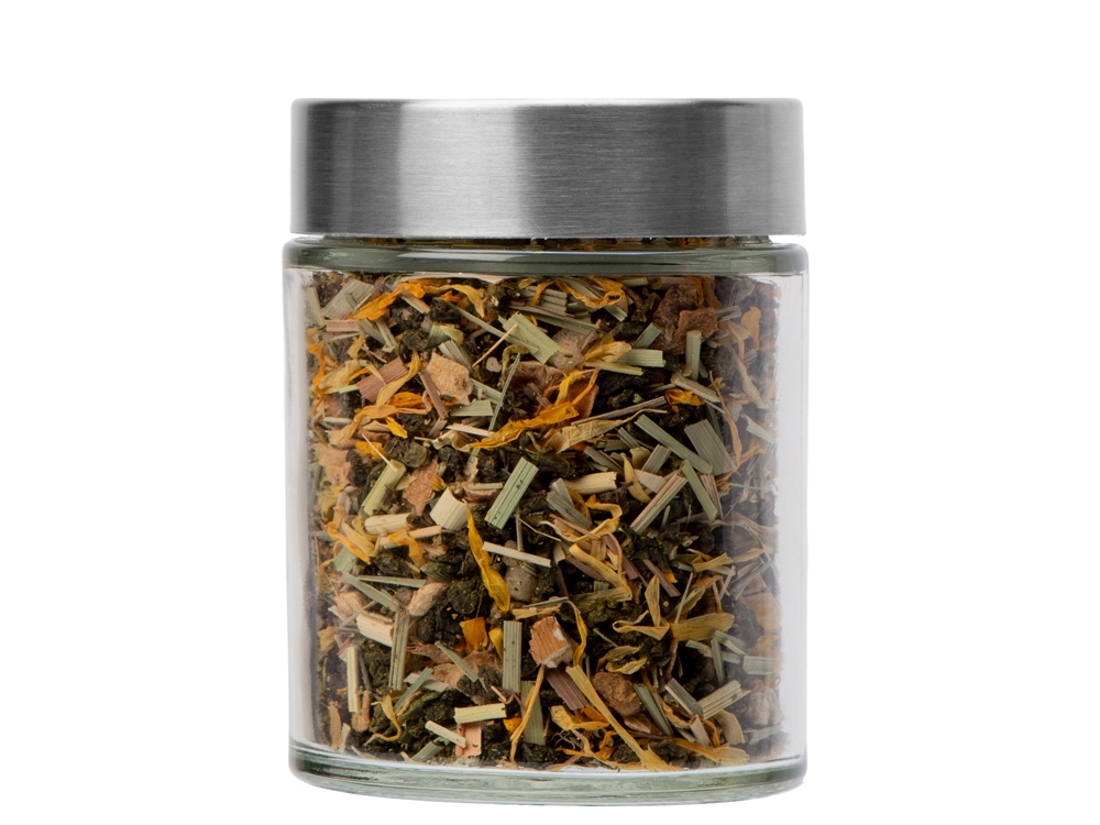 Чай зеленый, серия Essence, с медом, имбирем и лимоном, стеклянная банка-1