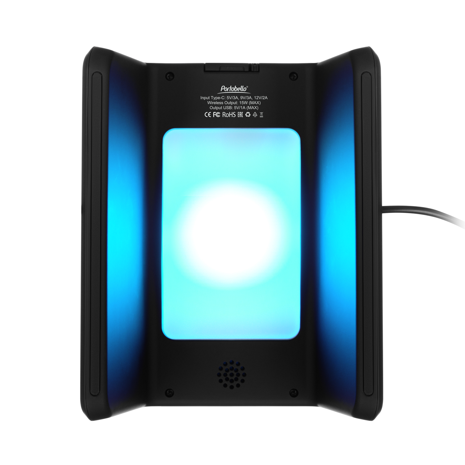 Зарядная станция с часами 15W Flame, черная-6