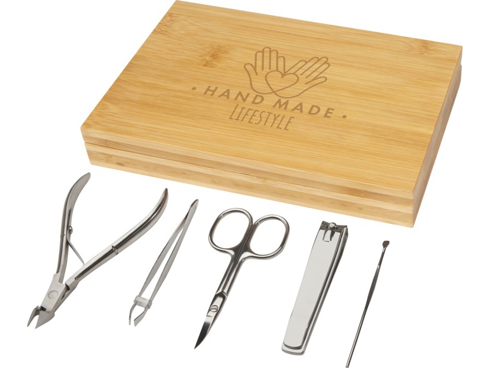 Набор из 5 предметов из бамбука для маникюра Ladia , natural-4