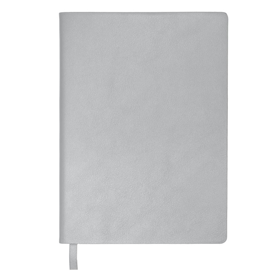 Бизнес-блокнот LADY, формат А5, серый, блок в клетку, серый-1