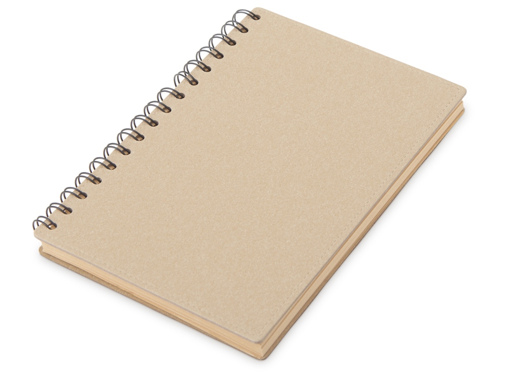 Блокнот на спирали в картонной обложке с переработанной бумагой Mania, натуральный-0