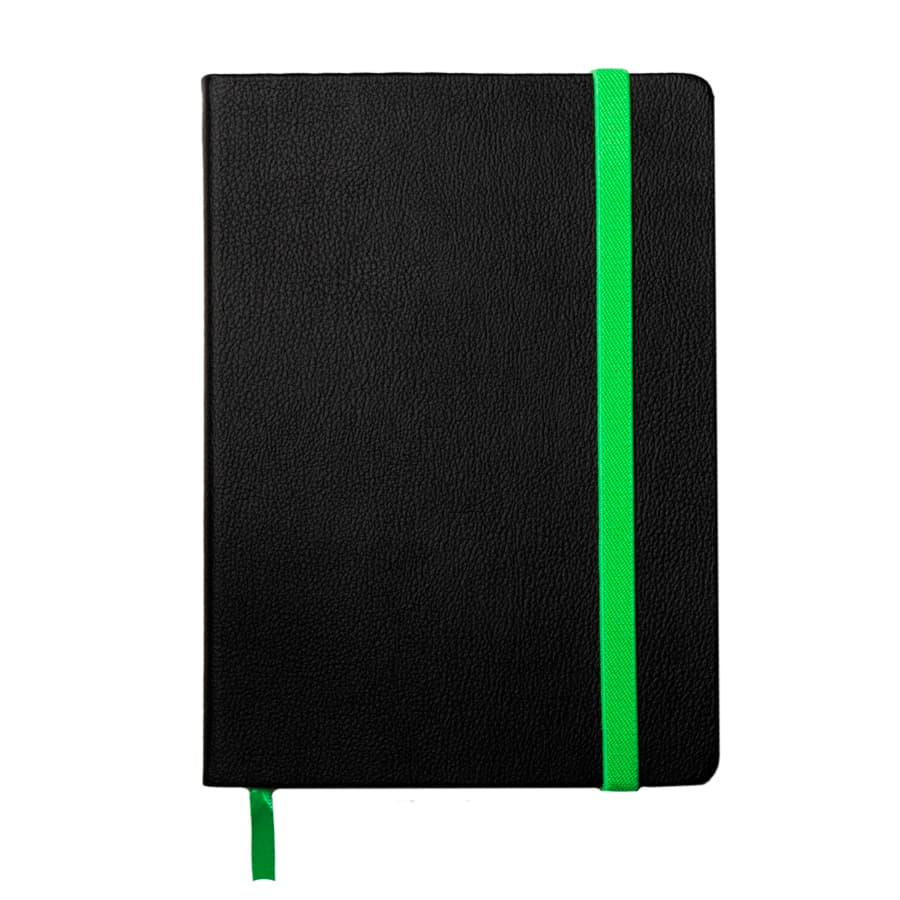Ежедневник недатированный Ray, формат А5, в клетку, черный, зеленый-2