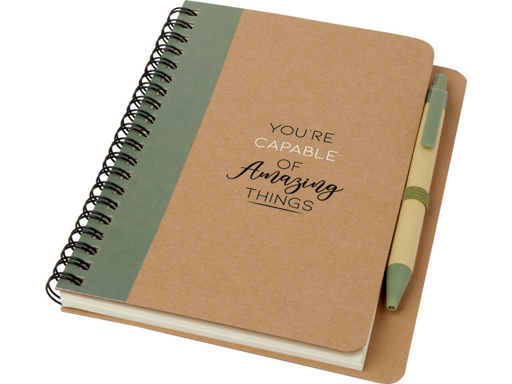 Блокнот Priestly с ручкой, зеленый яркий-3