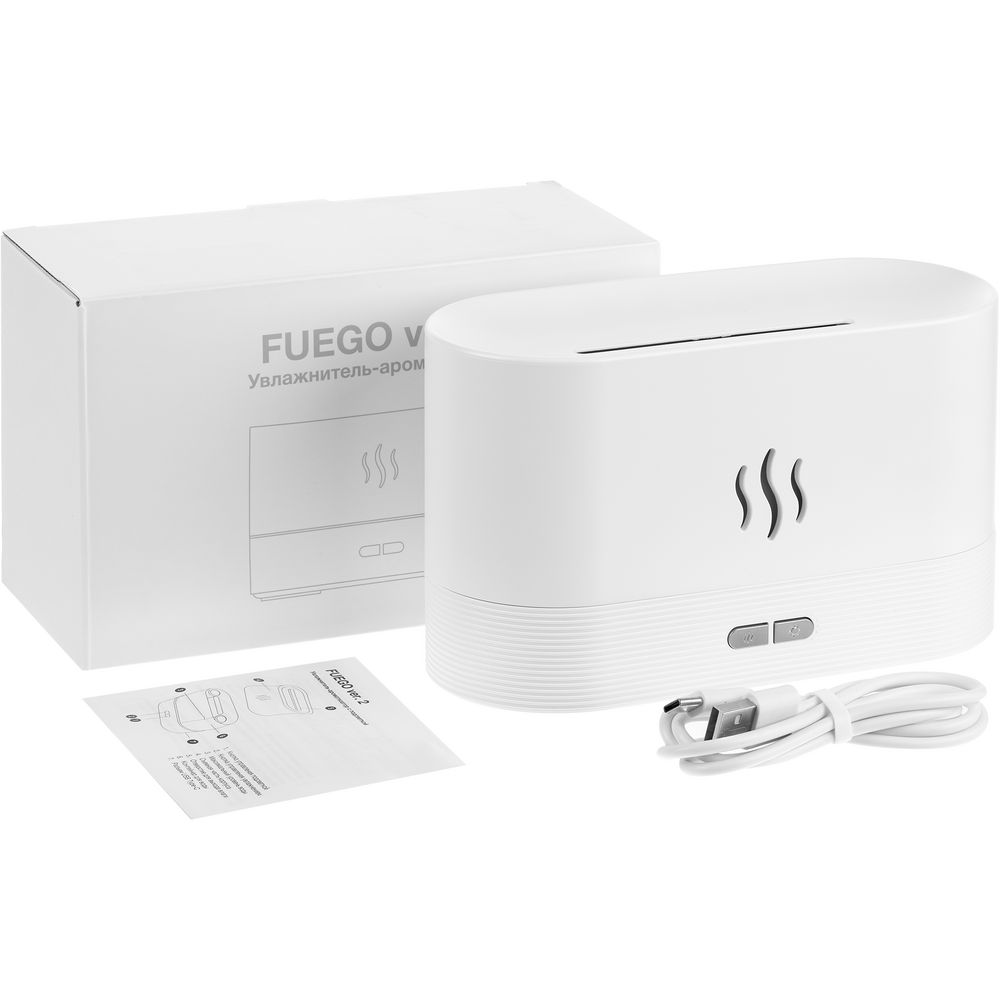 Увлажнитель-ароматизатор с имитацией пламени Fuego ver.2, белый-3