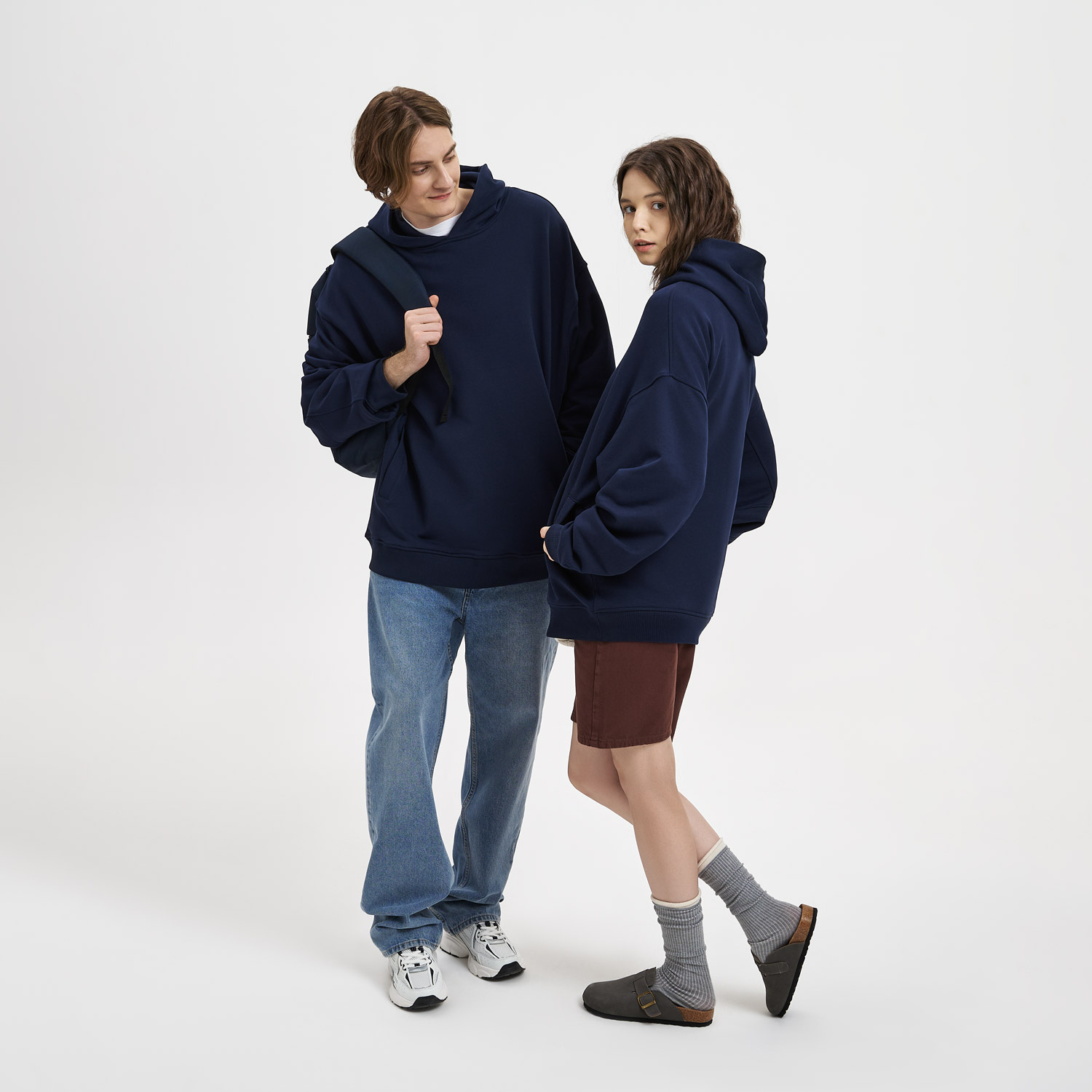 Худи оверсайз унисекс Фьюжн (Fusion), темно-синий-11