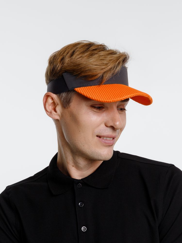 Козырек Grand Slam, темно-серый с оранжевым-4