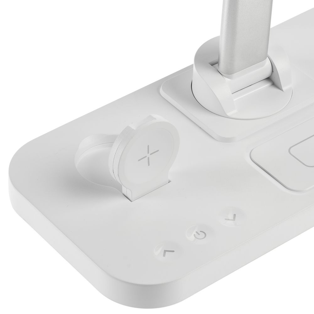 Настольная лампа с беспроводной зарядкой Power Light, белая-3