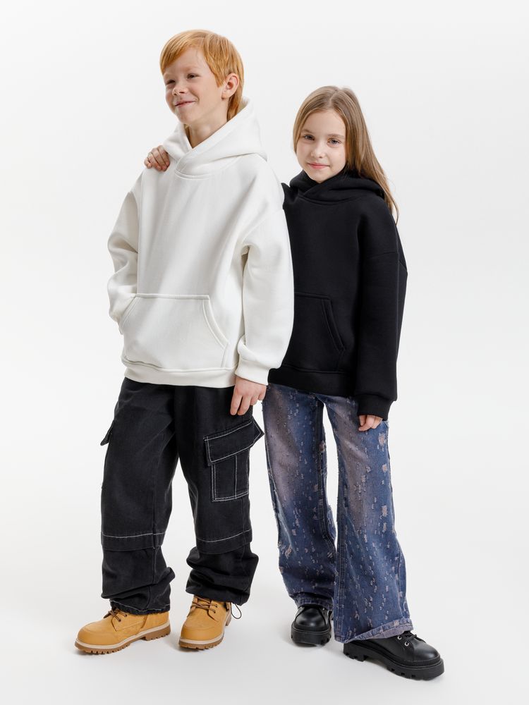 Худи детское оверсайз Junipero, молочное (белое)-5