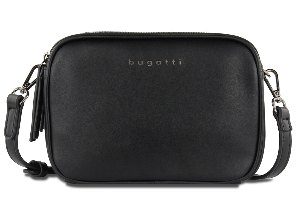 Сумка кросс-боди женская BUGATTI Almata, чёрная, полиуретан, 21,5х6х15 см-1