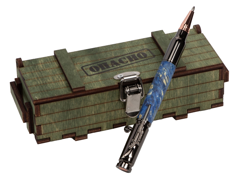 Ручка шариковая Кап клена, голубой-2