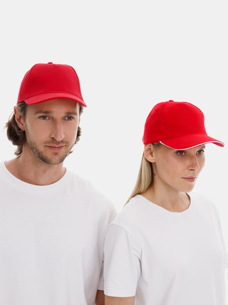 Бейсболка Long Beach, красная-4