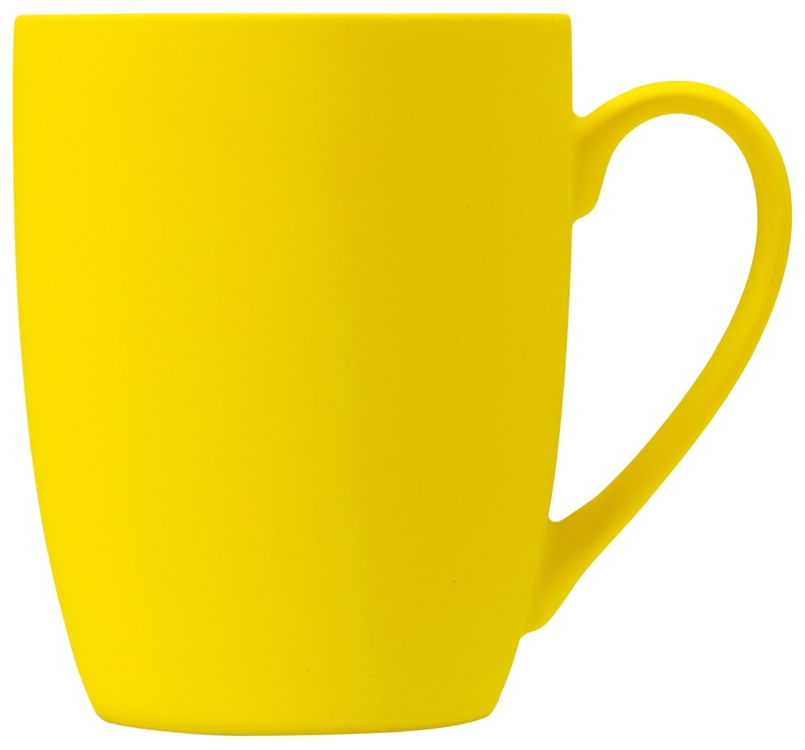 Кружка с покрытием soft-touch C1, желтый-1