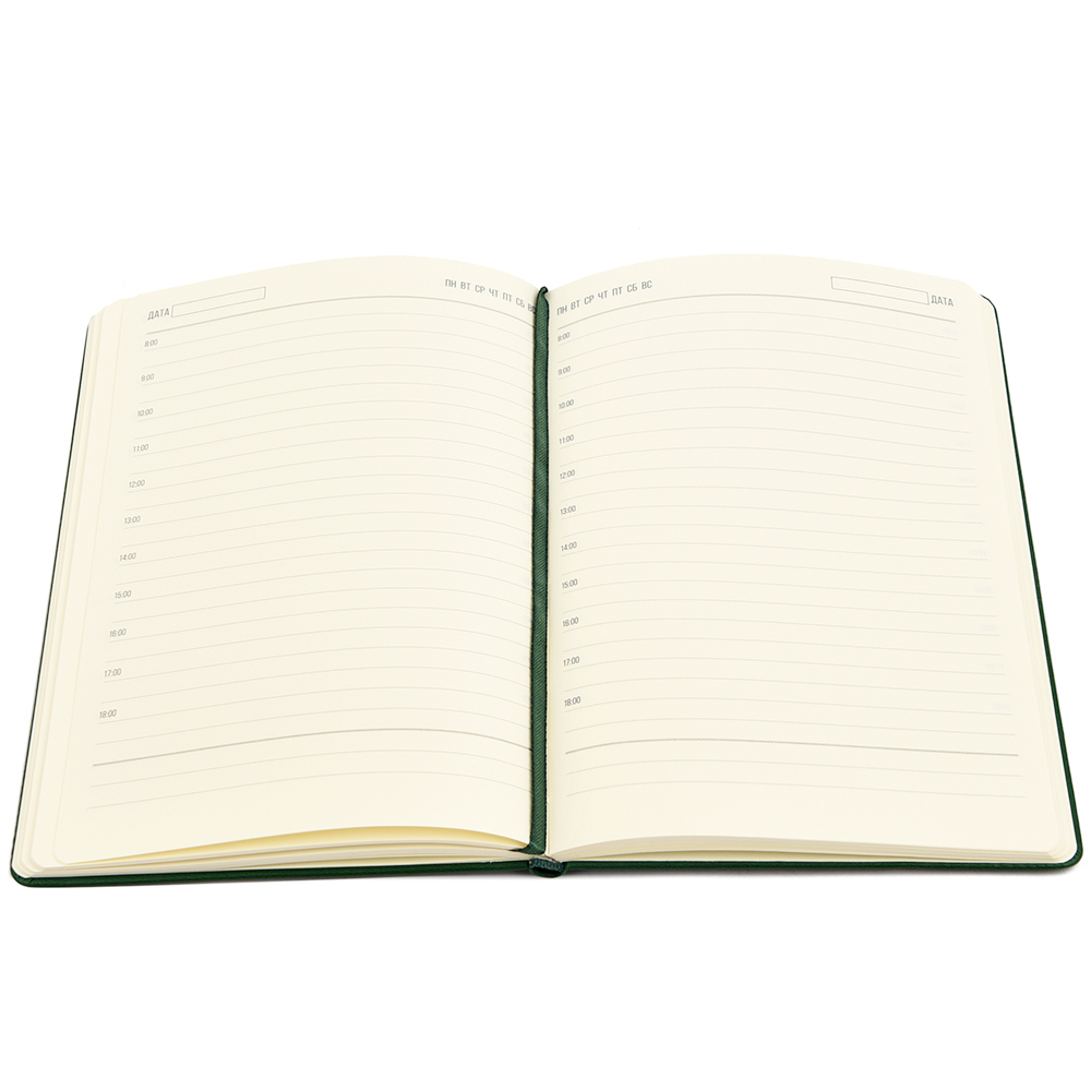 Ежедневник A5 недатированный Dear в твёрдом переплёте, Темно-зеленый-3