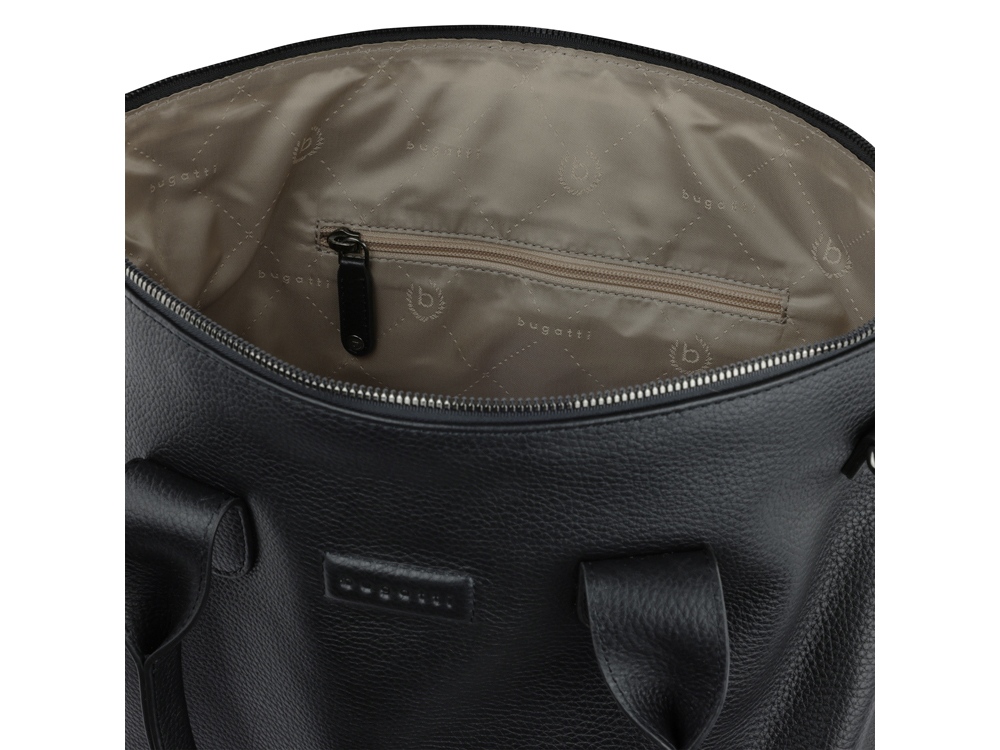 Сумка-шоппер BUGATTI ЭЛЬЗА | ELSA, чёрная, воловья кожа/полиэстер, 46х11х31,5 см-5