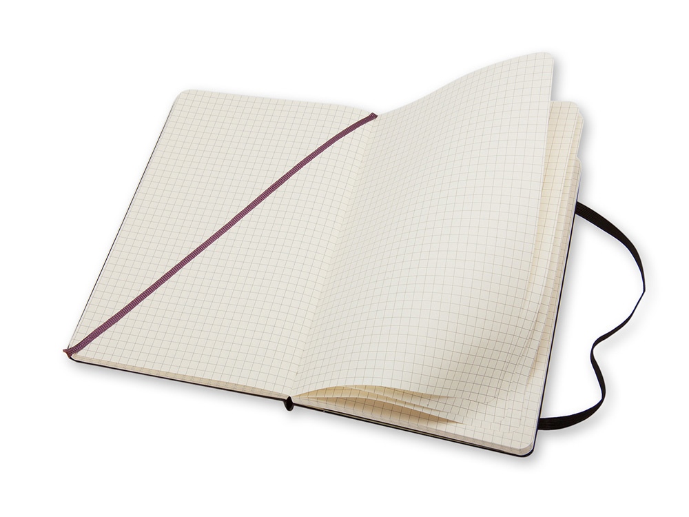 Записная книжка Moleskine Classic (в клетку) в твердой обложке, Large (13х21см), черный-2