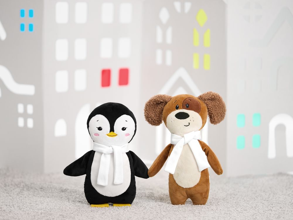 Мягкая игрушка Beastie Toys, пингвиненок с белым шарфом-2