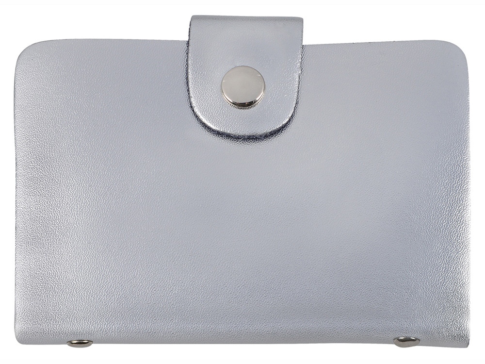 Визитница на 26 визиток, серебристая-1