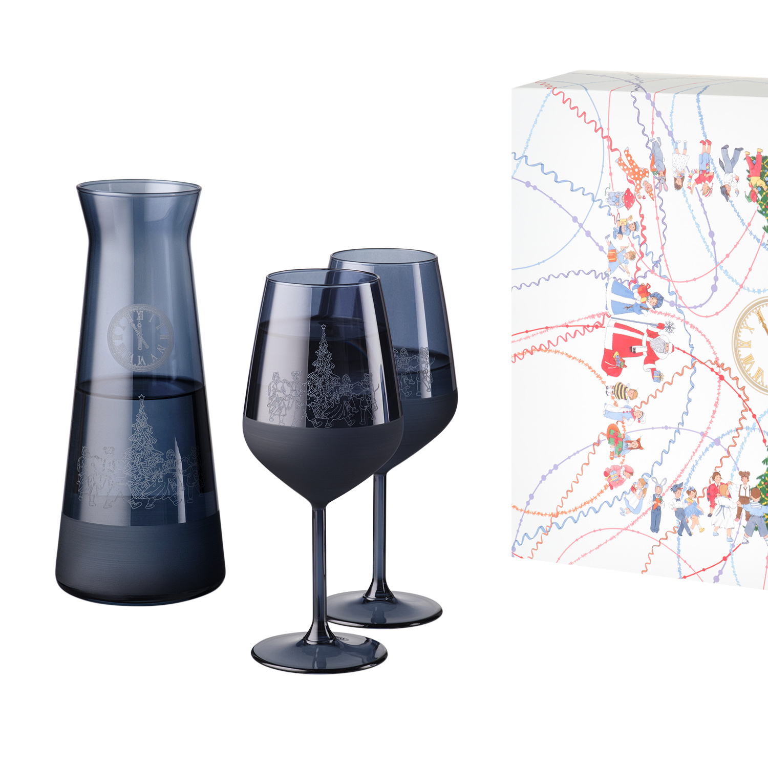 Подарочный набор декантер + 2 бокала, Сапфир (Sapphire) синий-3