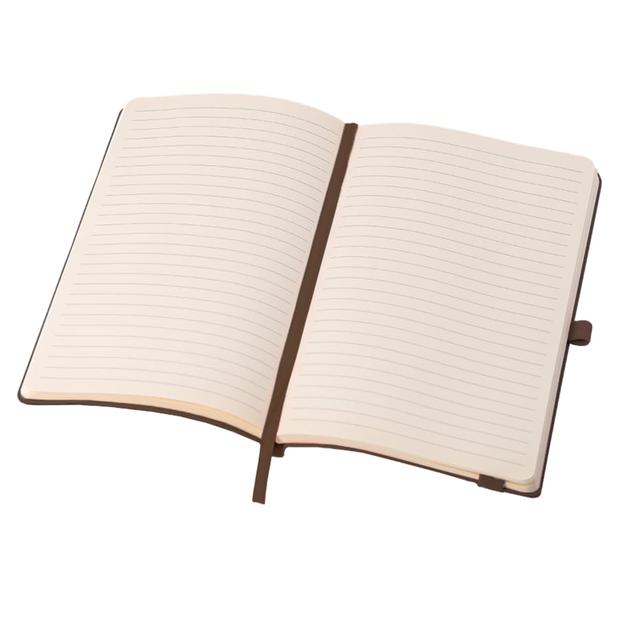 Бизнес-блокнот GRACY на резинке, формат А5, в линейку, темно-коричневый-5